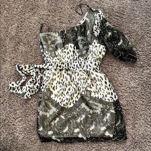 Chic One-Shoulder Dress with Belt